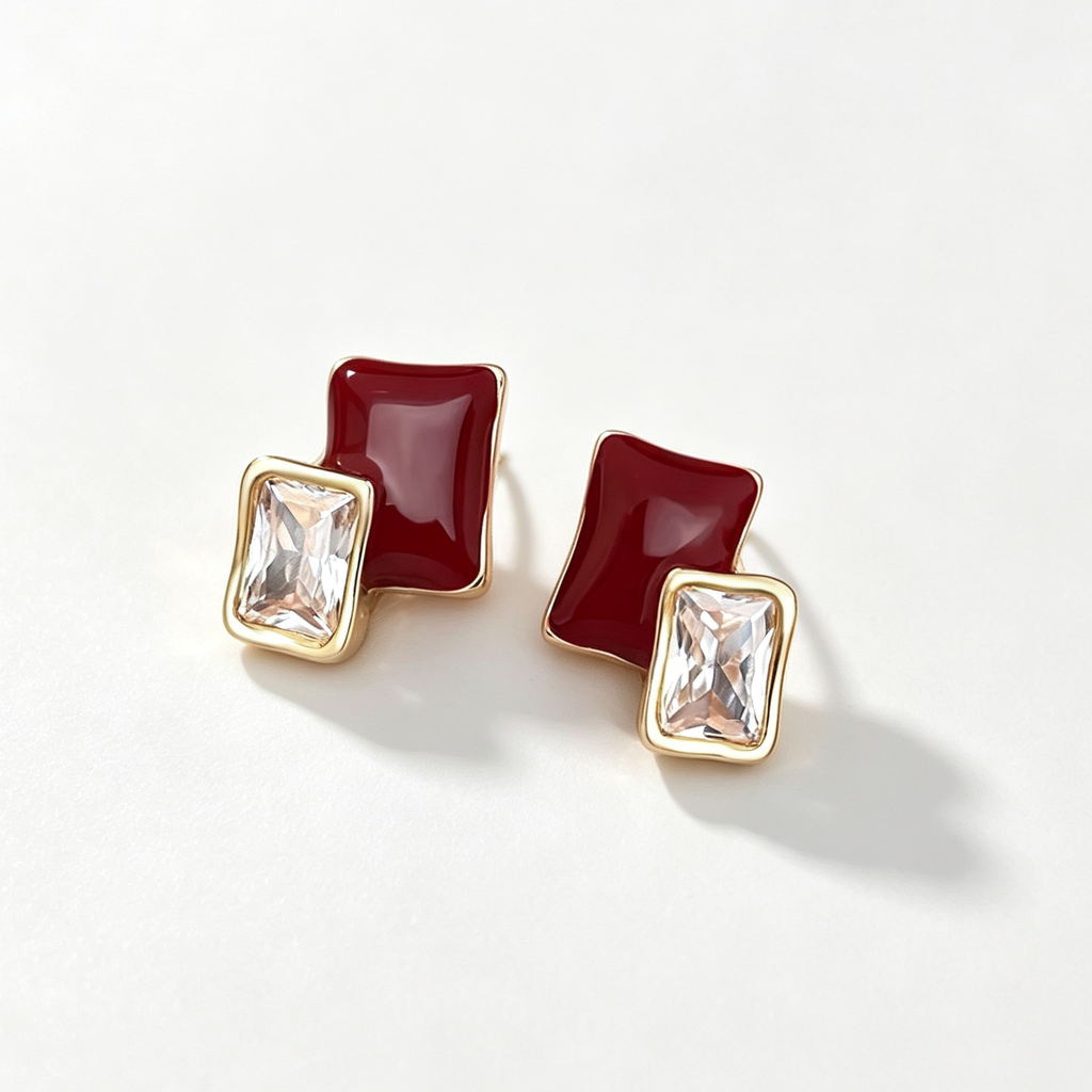 The Ruby Duet Studs
