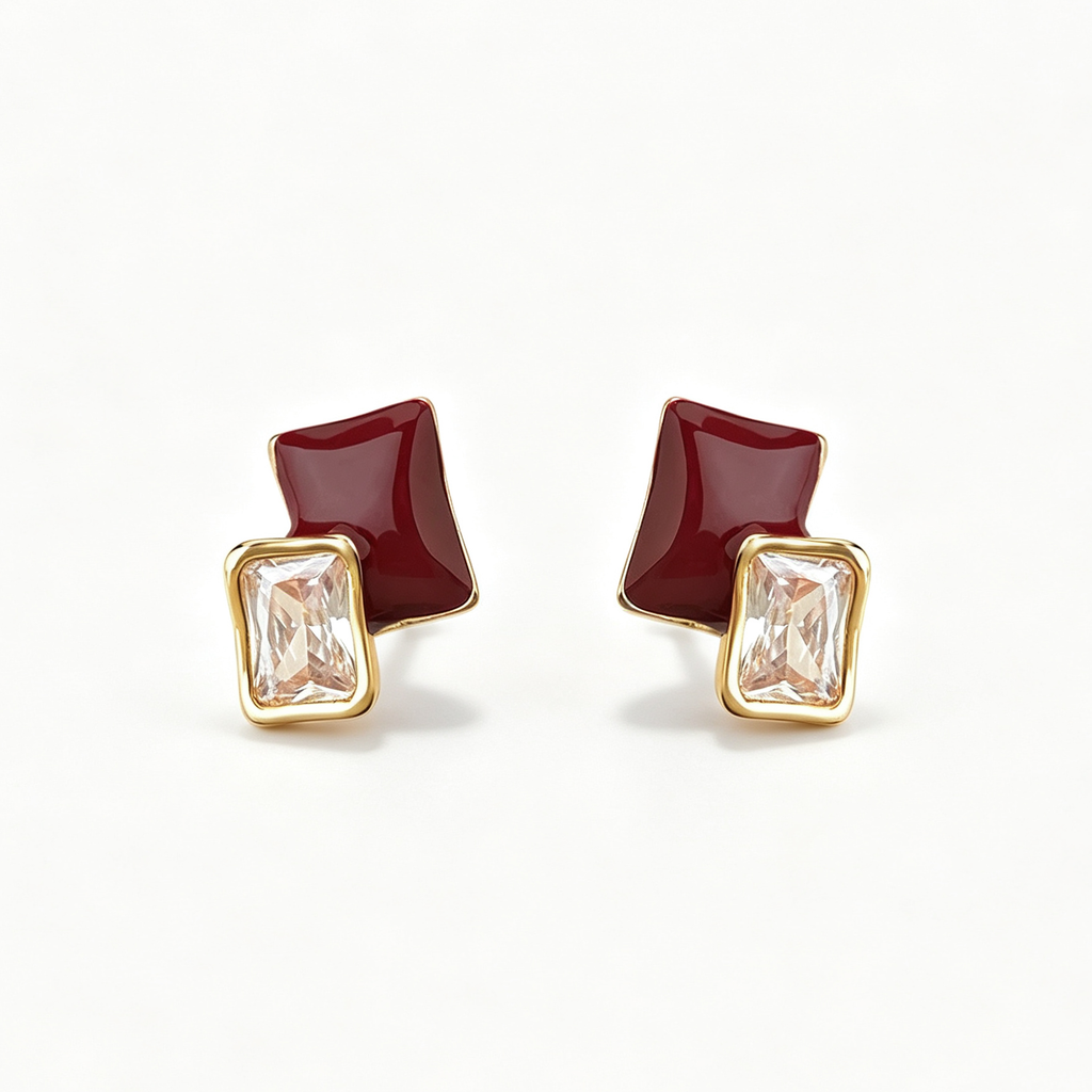 The Ruby Duet Studs