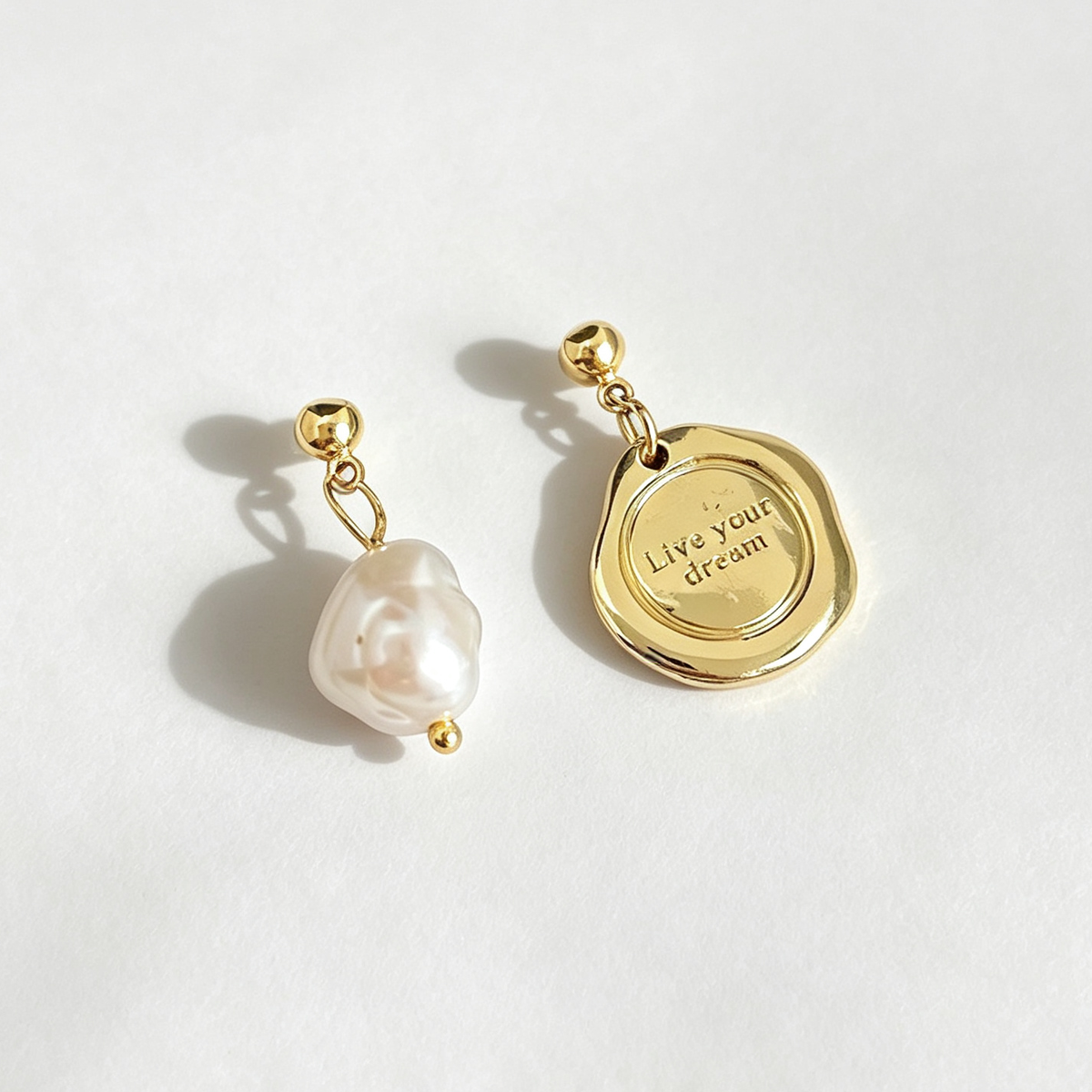 The Wax Seal & Pearl Mismatch Earrings