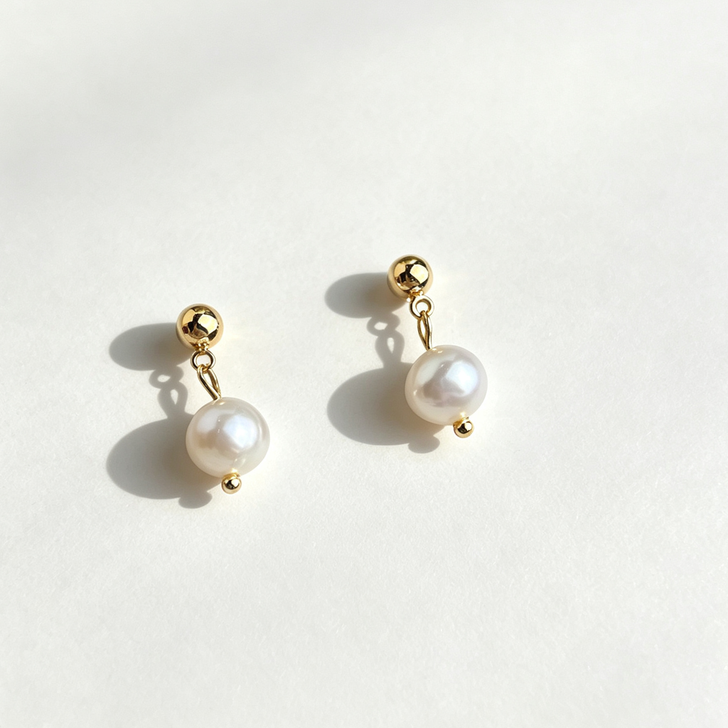 The Petite Pearl Drop Studs