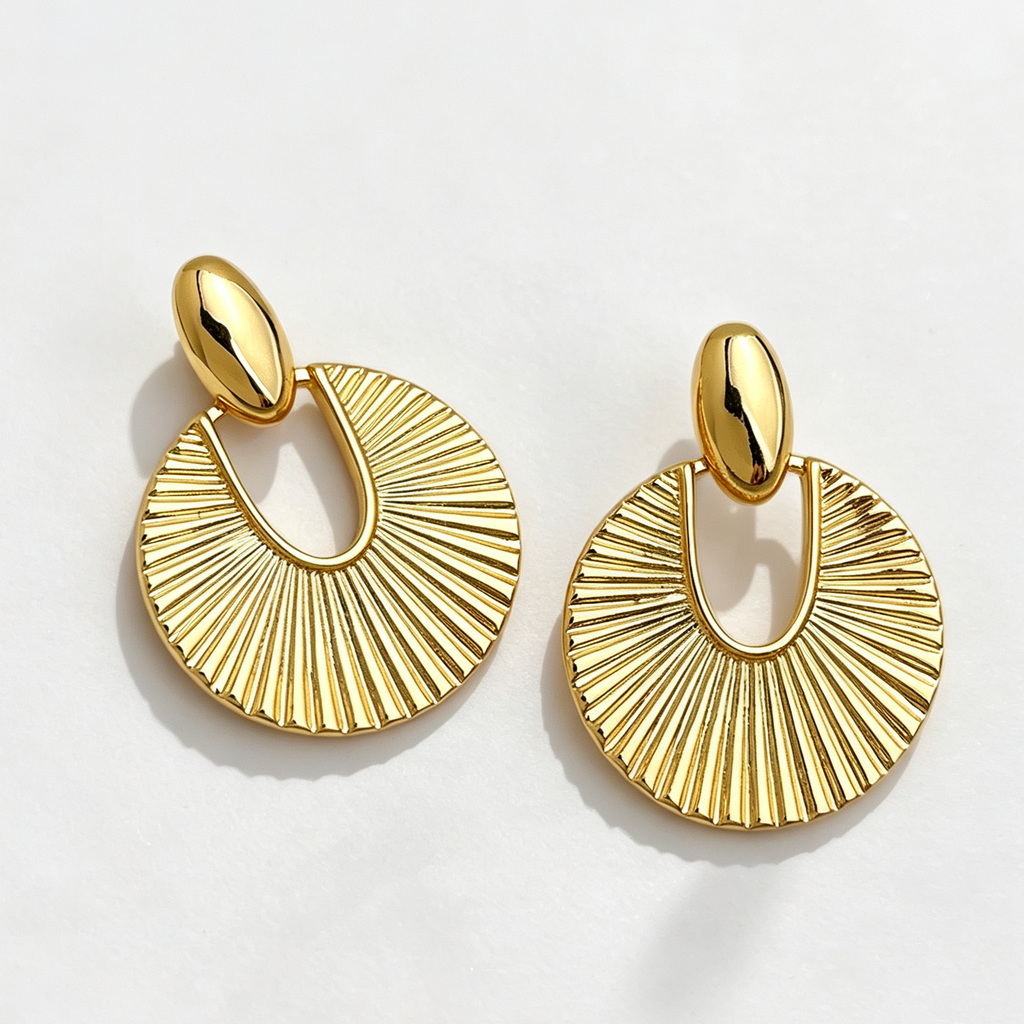 The Sunburst Disc Earrings