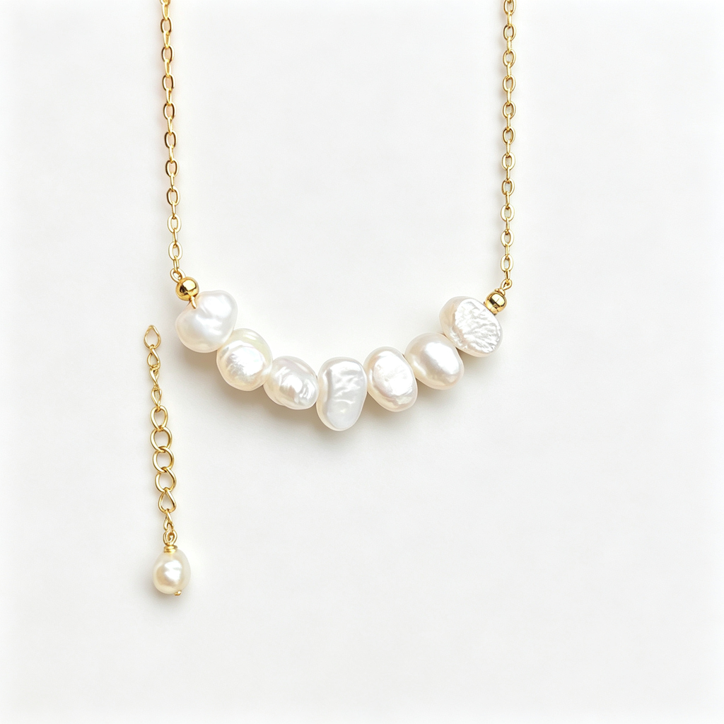 The Gathered Pearl Necklace