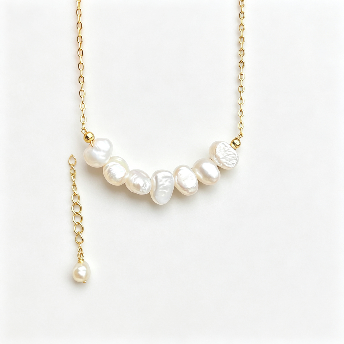 The Gathered Pearl Necklace
