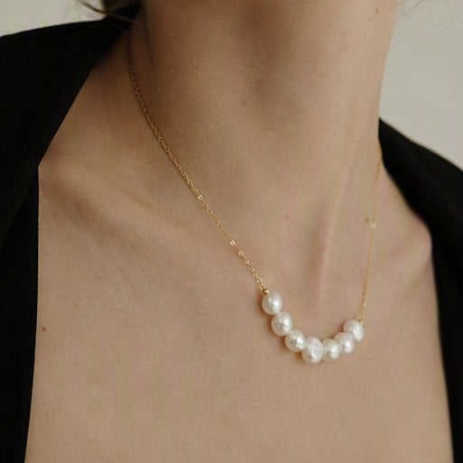 The Gathered Pearl Necklace