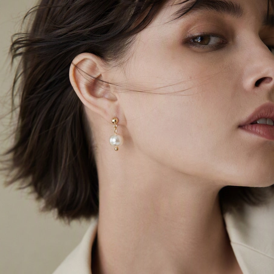 The Petite Pearl Drop Studs