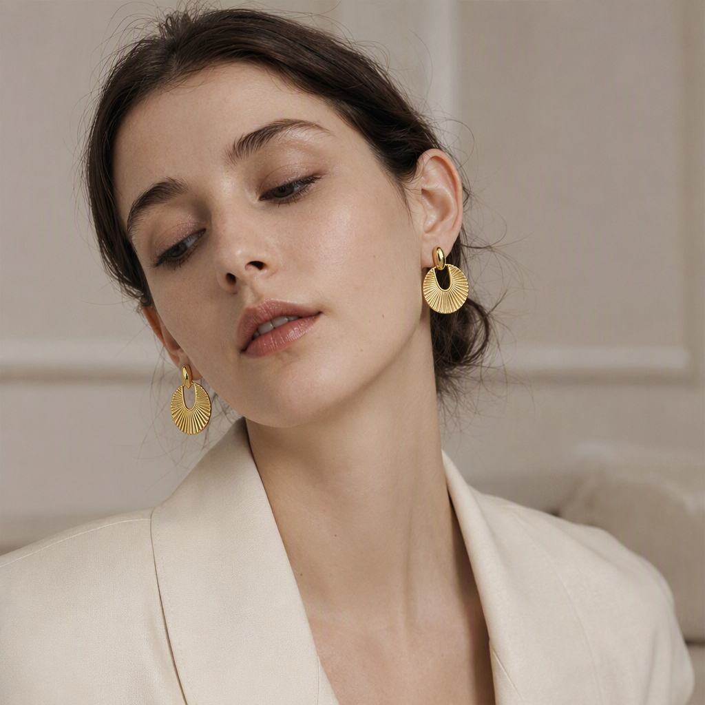 The Sunburst Disc Earrings