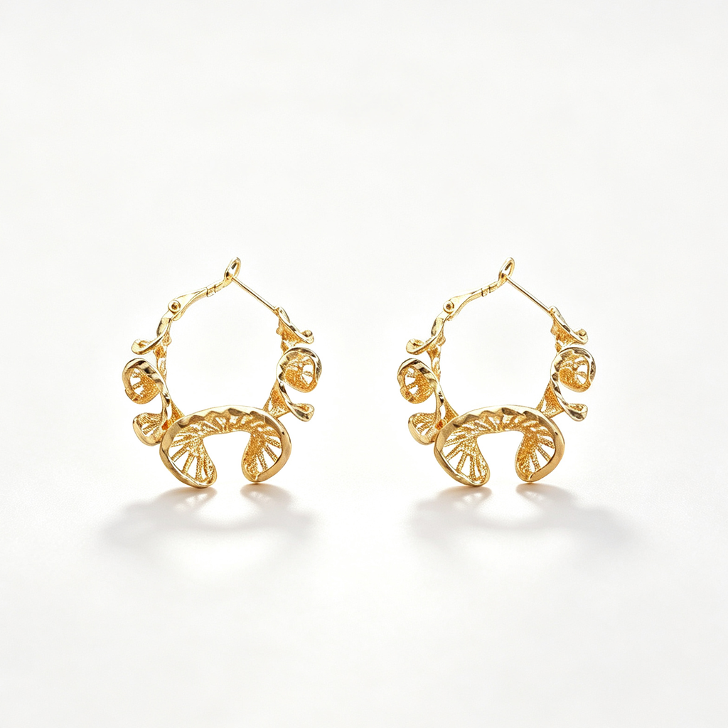 The Filigree Petal Hoops
