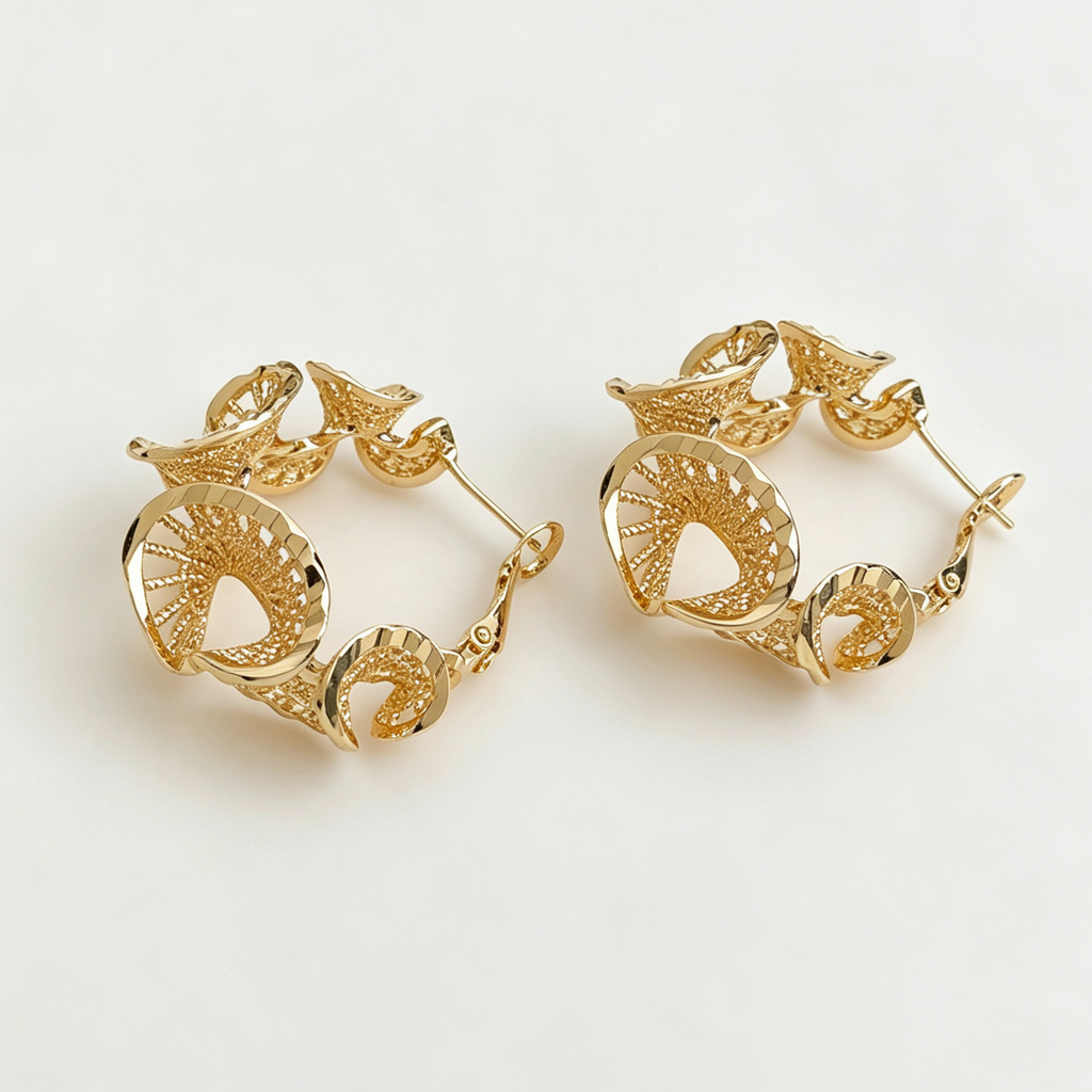 The Filigree Petal Hoops